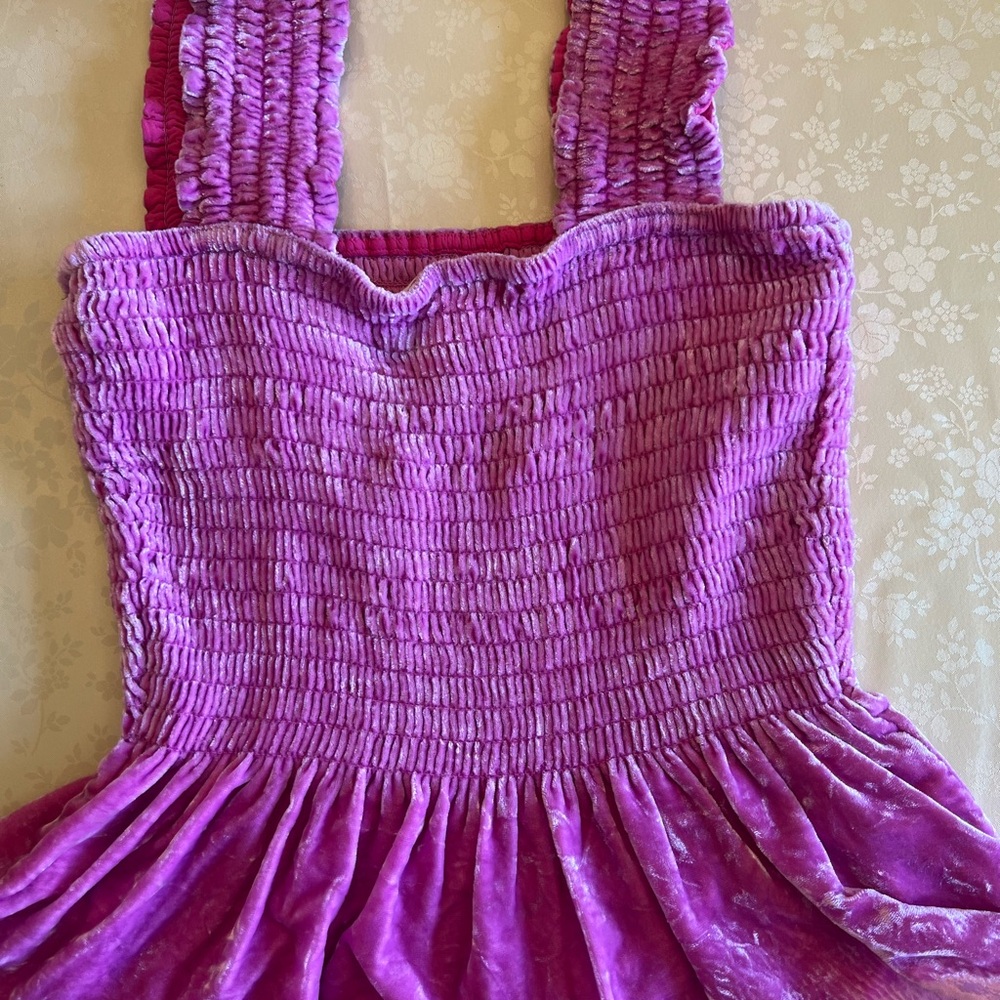 Anthropologie Fuchsia Smocked Top